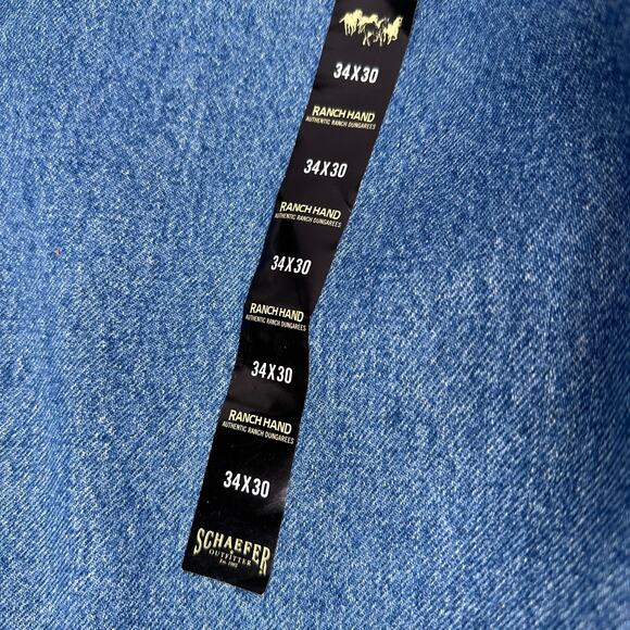Schaefer Outfitter Ranch Hand Dungaree Jeans Men’s 34x30 Blue Denim Straight USA - Picture 6 of 12